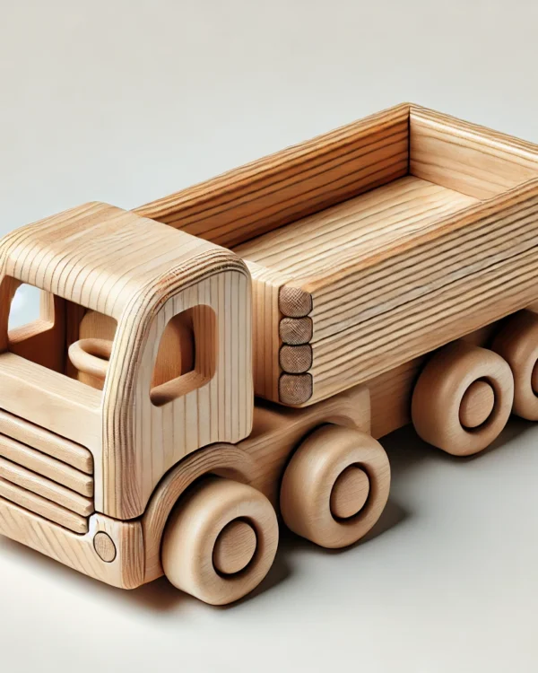 Wooden Truck with Flatbed Trailer